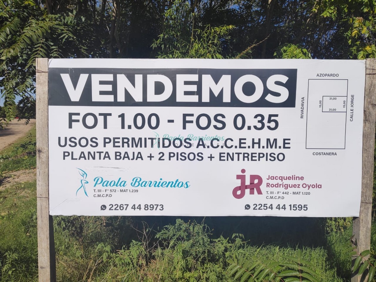 Vendo lote multifamiliar a mts del mar Jorge y costanera
